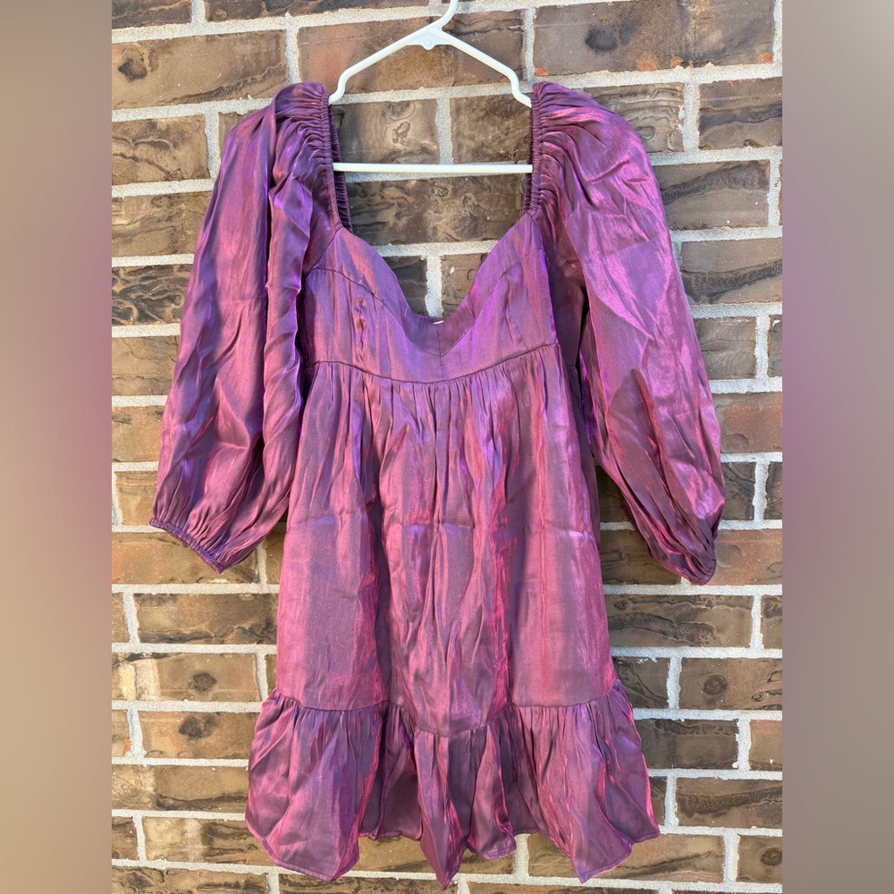Shop Neighbor Elegant Purple Women's Babydoll Dress M‎